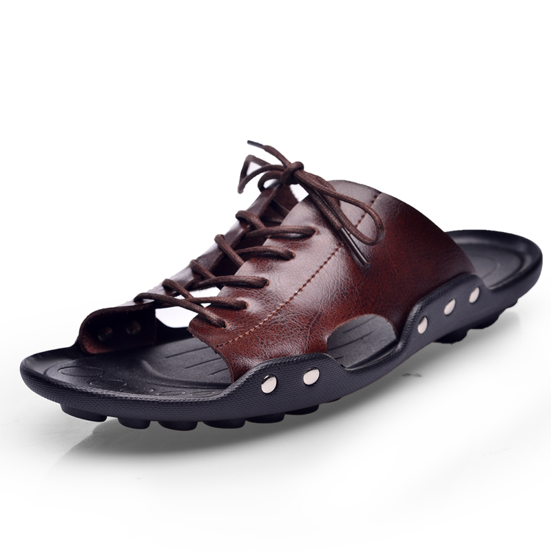 Flip Flop Leather Men - Yaz Gelgit Erkek Terlik İngiliz Moda