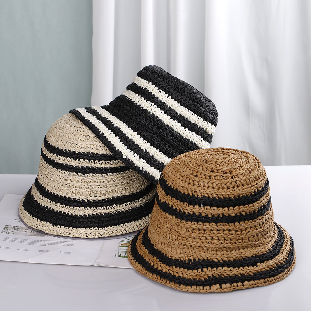 Bucket Hat Straw - Kadın plaj şapkası kova şapka kadın