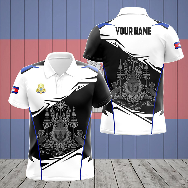 Özel Ad Kamboçya Bayrağı Grafi - Shirt Camp Collar incelemesi ve fiyatı